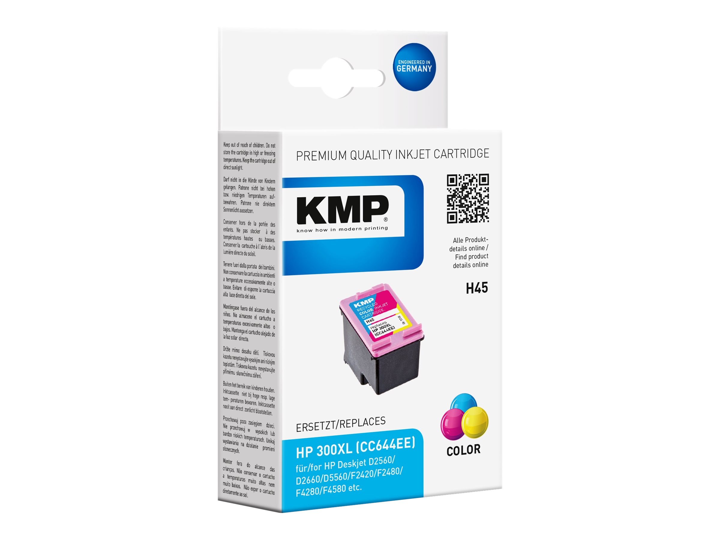 KMP H45 Farbe (Cyan, Magenta, Gelb) wiederaufbereitet Tintenpatrone