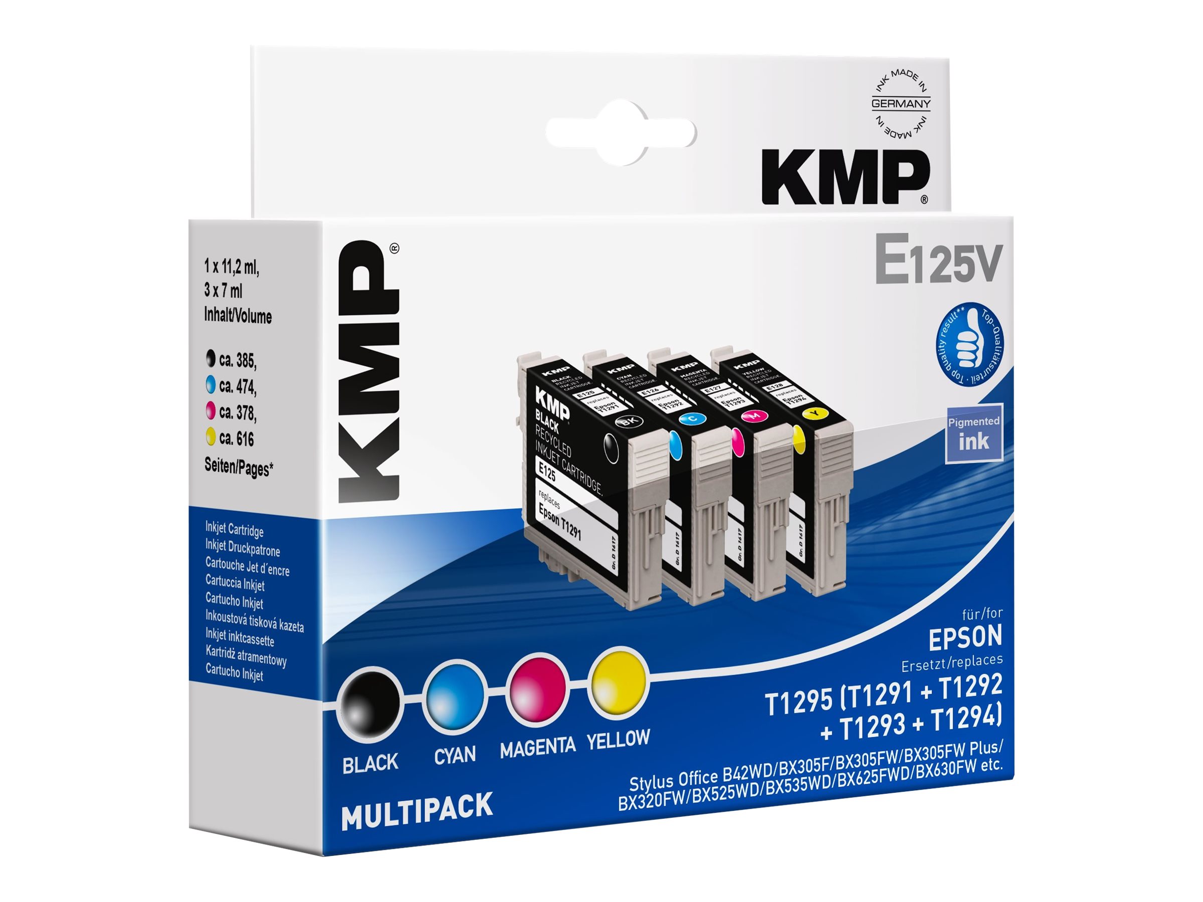 KMP MULTIPACK E125V 4er Pack Schwarz, Gelb, Cyan, Magenta Tintenpatrone