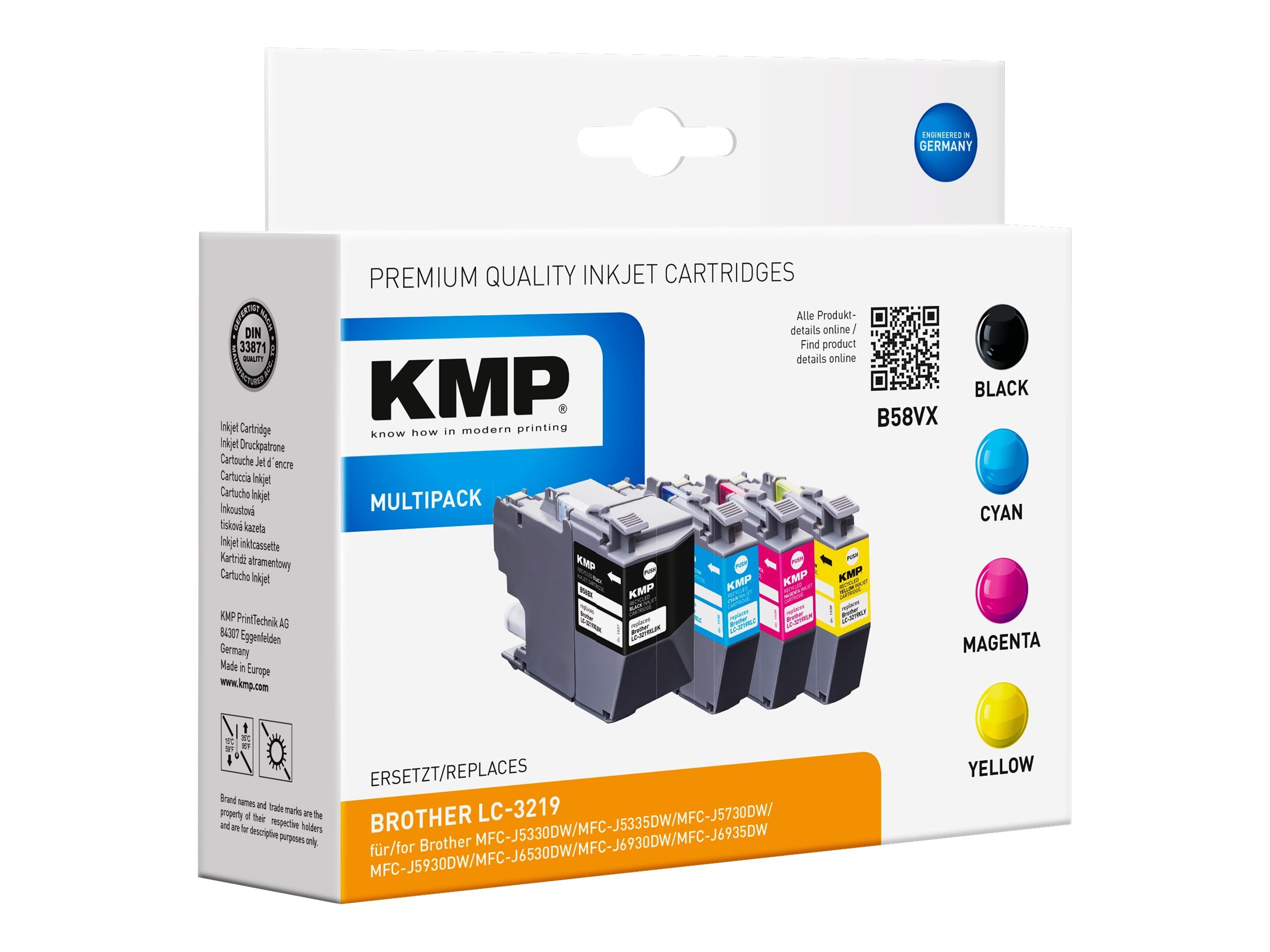 KMP Tintenpatrone ersetzt Brother LC3219XLBK, LC3219XLC, LC3219XLM, LC3219XLY