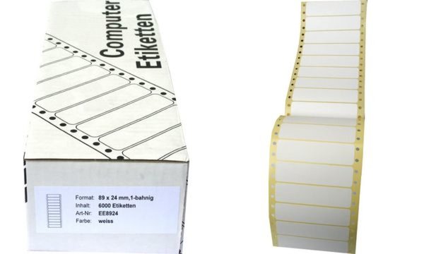 KORES Computer-Etiketten, endlos, 89,0 x 36,0 mm, 1-bahnig Inhalt: 4.000 Etiket