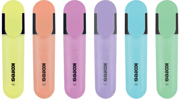 Textmarker Brightliner 6er Etui pastell, Keilspitze, gelb, pink,