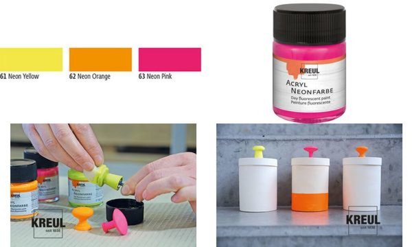 KREUL Acryl-Neonfarbe im Glas, neon orange, 50 ml (57602077)