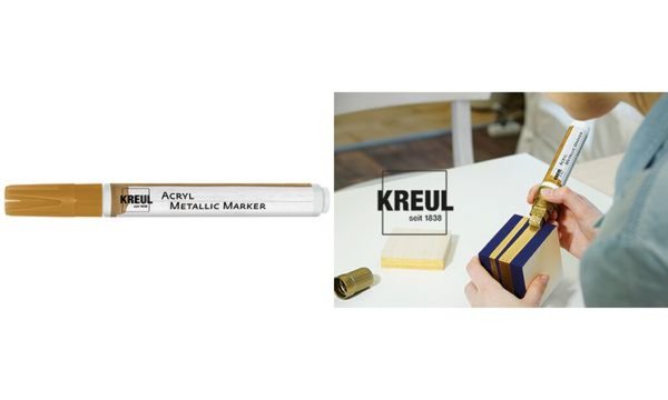 KREUL Acryl Metallic Marker Medium, Rundspitze, gold (57602040)