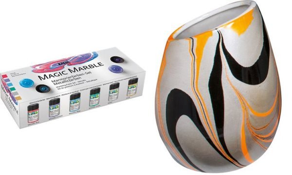 KREUL Marmorierfarbe Magic Marble , Set Metallicfarben (57600479)