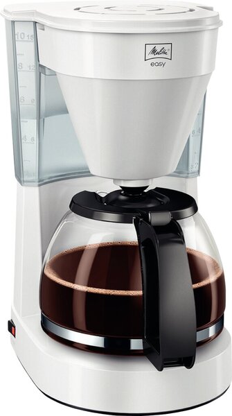 Kaffeemaschine Easy II weiß, Glas- kanne für bis zu 10 Tassen,