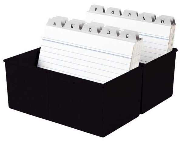 Karteibox A6 quer f.400 Karten schwarz 165x95x143mm