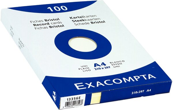 Karteikarten A4 blanko weiß 100 Stück #13306E