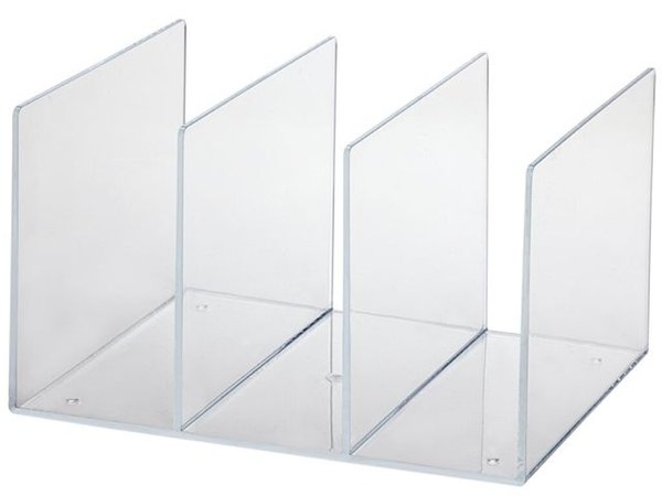 Katalogsammler Acryl mit drei Fächern