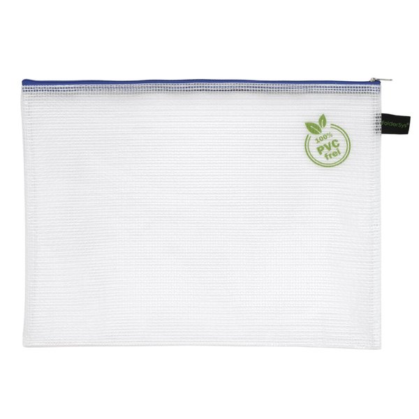 Kleinkrambeutel A4 transparent blau Textil-Reissverschluss, PVC-frei
