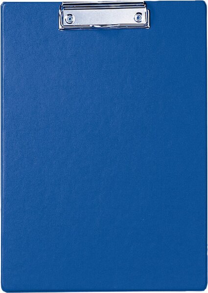Klemmbrett A4 hoch, blau Karton mit Folienüberzug