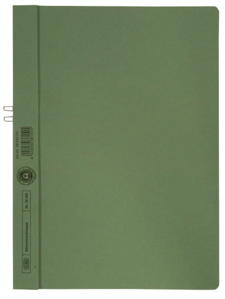 Klemmhandmappe, A4, für 10 Blatt, grün, ohne Vorderdeckel, 250g Manila-