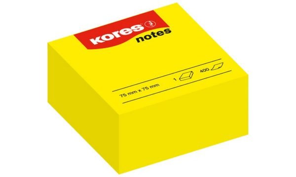 Kores Haftnotizen Würfel notes, 7 5 x 75 mm, blanko, gelb (5646074) Kores Haftnotizen Würfel notes, 7 5 x 75 mm, blanko, gelb (5646074)