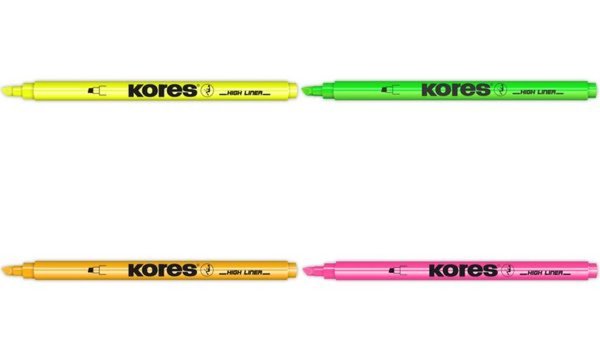 Kores Textmarker-Pen, Keilspitze: 0 ,5 - 3,5 mm, gelb (5636201)