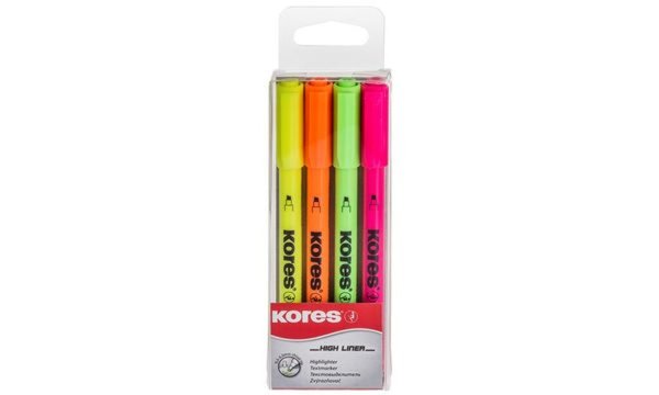 Kores Textmarker-Pen, Keilspitze: 0 ,5 - 3,5 mm, 4er Etui (5636240)