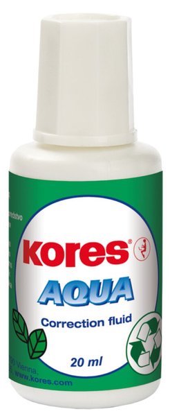Korrekturflüssigkeit AQUA, weiß, 20ml, Pinselflasche, auf Wasserbasis