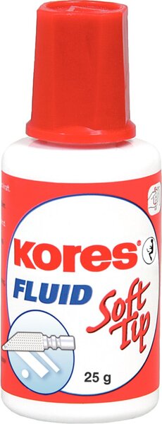 Korrekturflüssigkeit, weiß, 20ml Pinselflasche, auf Benzinbasis