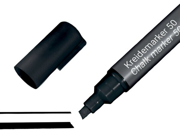 Kreidemarker 50, Keilspitze 1-5 mm schwarz, 1 Stück