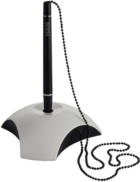 Kugelschreiberständer Delta l.gr/sw mit nachfüllbarem Kugelschreiber