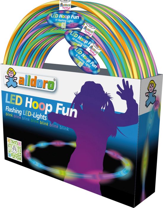LED Hula Hoop 60-78cm im Display, 36 Stk, Nr: 60086