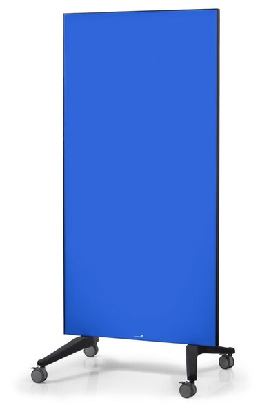 Glasboard mobil blau 90x175cm auf 4 Rollen fahrbar