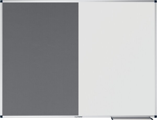 Kombiboard UNITE 90 x 120 cm Whiteboard/Pinboard Filz grau