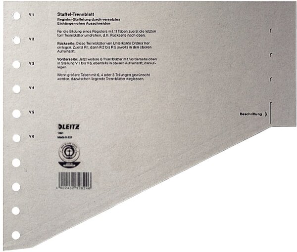 Staffel-Trennblätter Karton A4 grau 