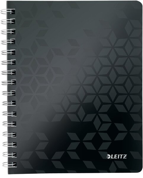 Collegeblock WOW A4, PP-Einband liniert, schwarz, spiralgebunden