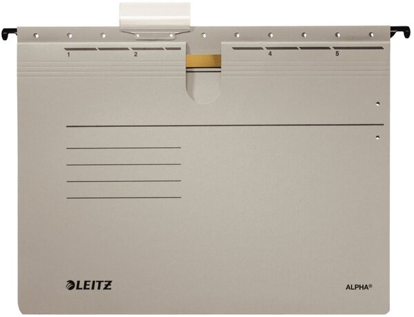 LEITZ ALPHA Hängehefter, A4, kaufmännische Heftung, grau - für den Markt: D / L