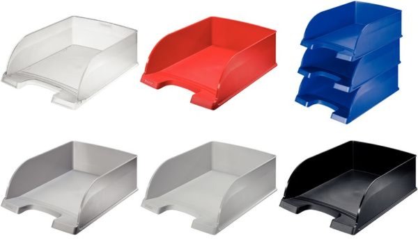 LEITZ Briefablage Plus Jumbo, DIN A4, Polystyrol, silber senkrecht oder versetz