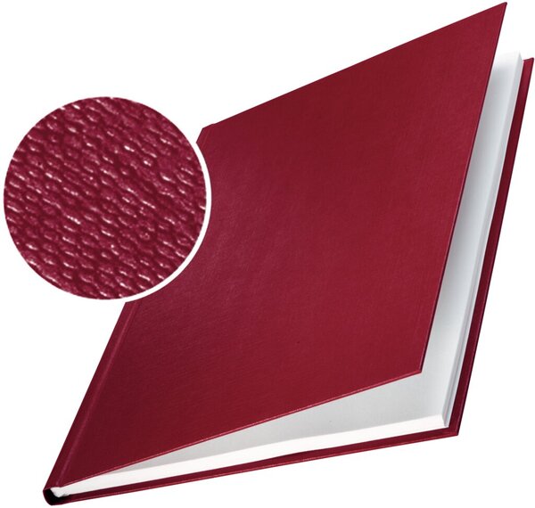LEITZ Buchbindemappe impressBind, A4, 14 mm, bordeaux, Hard Cover, mit Leinenüb