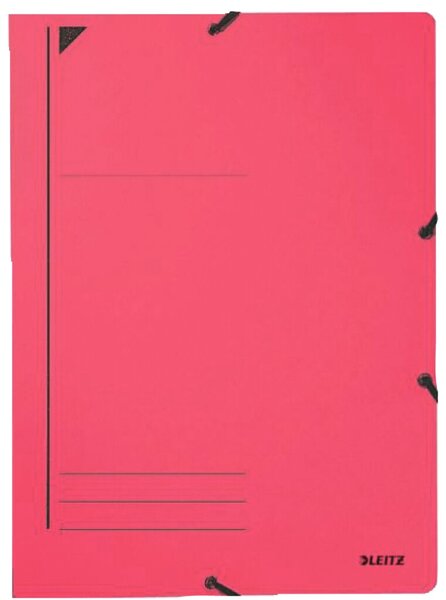 LEITZ Eckspanner, DIN A4, Colorspankarton 450 g-qm, rot mit Gummizug-Verschluss