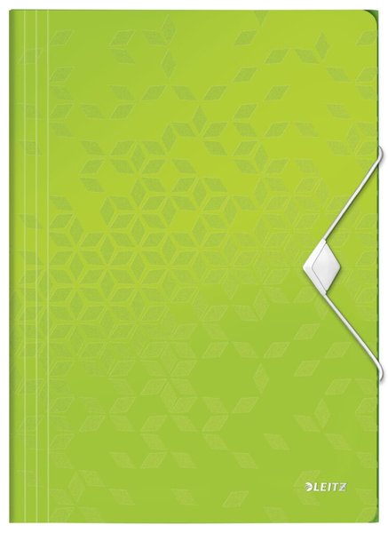 LEITZ Eckspannermappe WOW, DIN A4, PP, grün-metallic laminierte Oberfläche, Obe