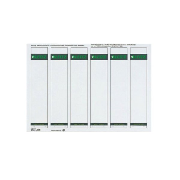 LEITZ Esselte Leitz - Selbstklebende Rückenschilder - Grau - 61 x 192 mm - 80 g