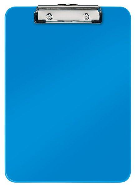 LEITZ Klemmbrett WOW, DIN A4, Polystyrol, blau-metallic mit Metall-Klemmmechani