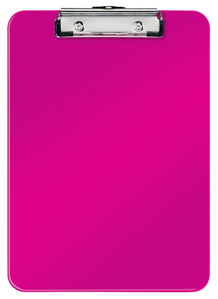 LEITZ Klemmbrett WOW, DIN A4, Polystyrol, pink-metallic mit Metall-Klemmmechani