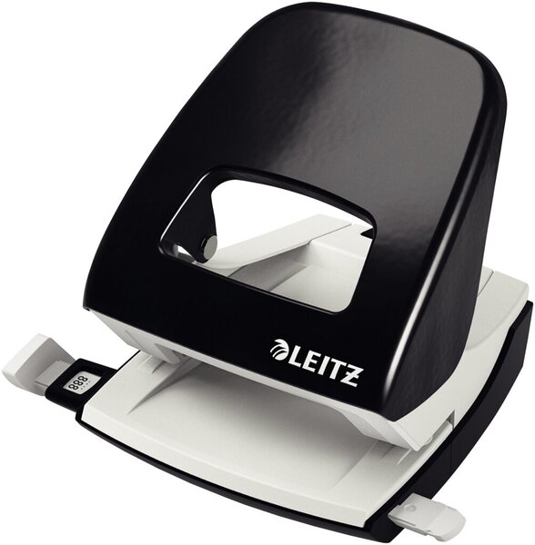 LEITZ Locher 5008 Schwarz - Stanzleistung: 2,5 mm/25 Blatt (80 g/m² Papier) Mit
