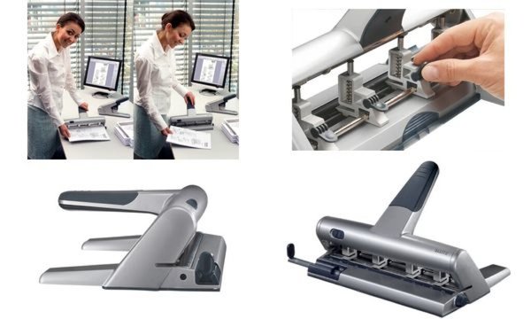LEITZ Lochsegment für Mehrfachlocher AKTO 5114, grau Lochdurchmesser: 8 mm, mit