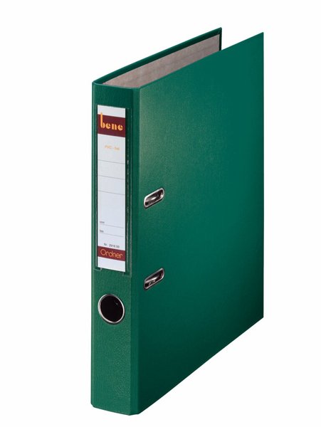 LEITZ Ordner No.1, PP-kaschiert, Einsteckrückenschild, A4, 52 mm, grün 1 (29160