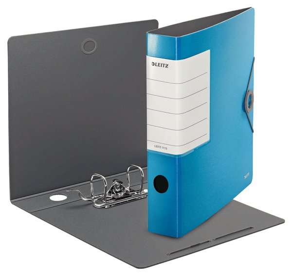 LEITZ Ordner Solid, 180 Grad, 62 mm, hellblau DIN A4, gerader Rücken, aus Polyf