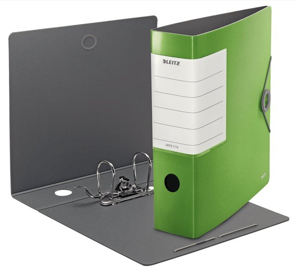 LEITZ Ordner Solid, 180 Grad, 82 mm, hellgrün DIN A4, gerader Rücken, aus Polyf