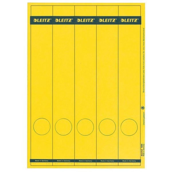LEITZ Ordnerrücken-Etikett, 39 x 285 mm, lang, schmal, gelb passend für LEITZ S