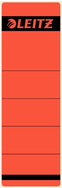 LEITZ Ordnerrücken-Etikett, 61 x 192 mm, kurz, breit, rot passend für LEITZ Sta