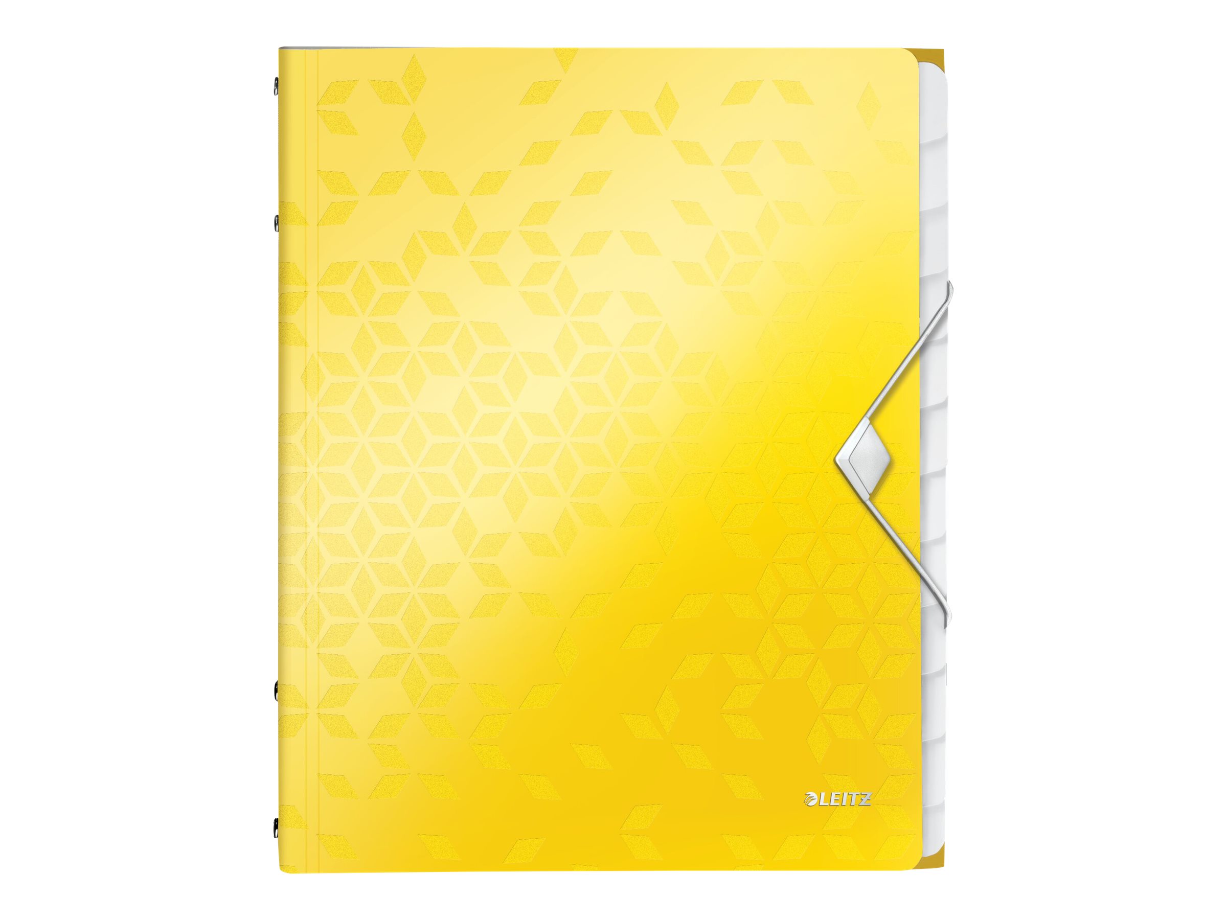 LEITZ Ordnungsmappe WOW, DIN A4, PP, 12 Fächer,gelb-metallic laminierte Oberflä
