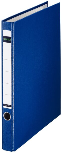 LEITZ Plastik-Ringordner, DIN A4, blau, 2 D-Ring-Mechanik Rückenbreite: 35 mm, 