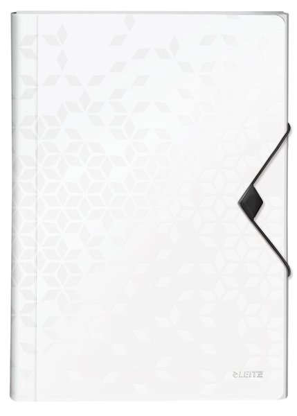 LEITZ Projektmappe WOW, A4, PP, 6 Fächer, weiß-metallic 5 Fächer mit Beschriftu