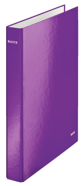 LEITZ Ringbuch WOW, DIN A4, Hartpappe, violett 2 D-Ring-Mechanik, Überbreite, R