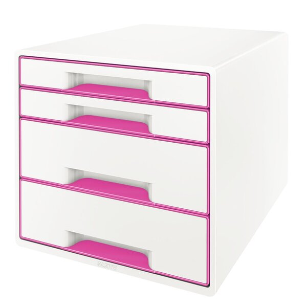 LEITZ Schubladenbox WOW Cube 5213 5213-20-23 Weiß 4 x DIN A4 Anzahl der Schubfä
