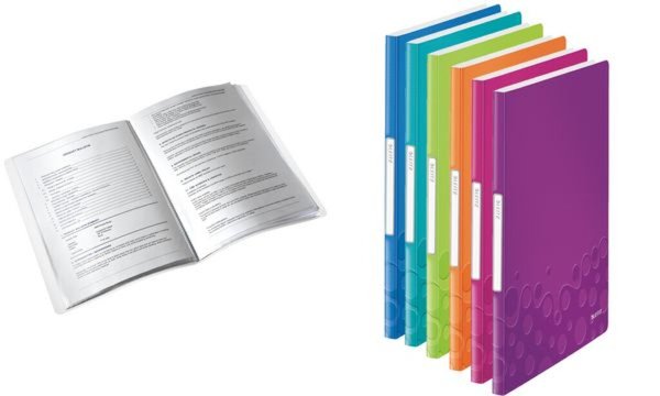 LEITZ Sichtbuch WOW, A4, PP, mit 20 Hüllen, pink-metallic laminierte Oberfläche