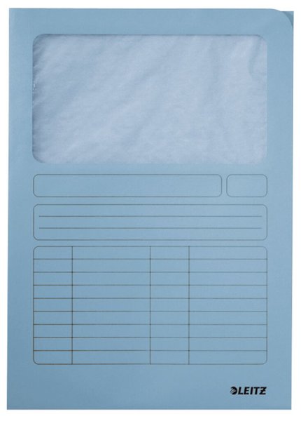 LEITZ Sichtmappe, DIN A4, Karton, mit Sichtfenster, hellblau 160 g/qm, Oberteil