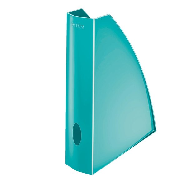 LEITZ Stehsammler WOW, DIN A4, Kunststoff, eisblau Fassungsvermögen: 60 mm, Vor